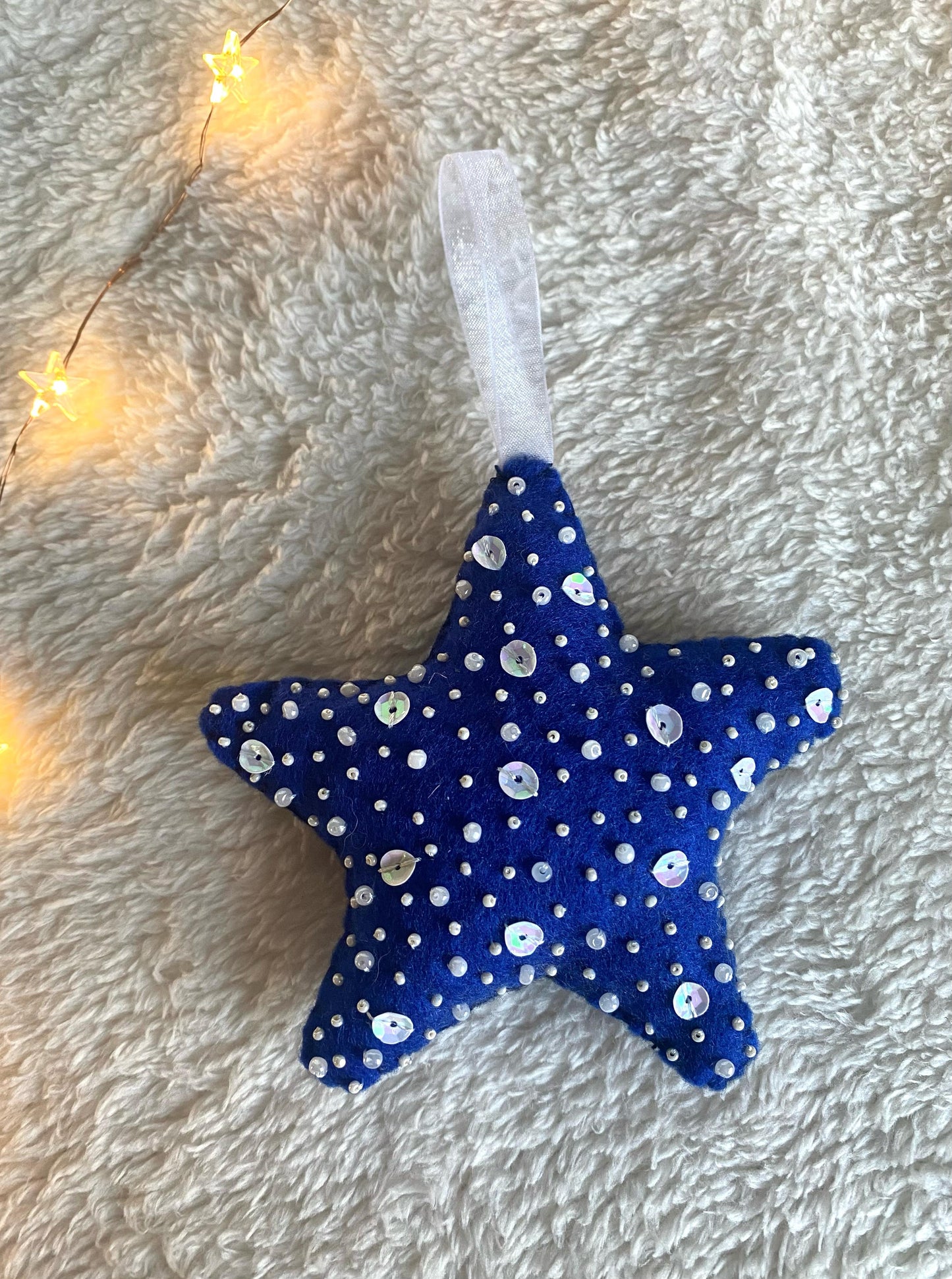 Sparkly Star Decoration - Dark Blue