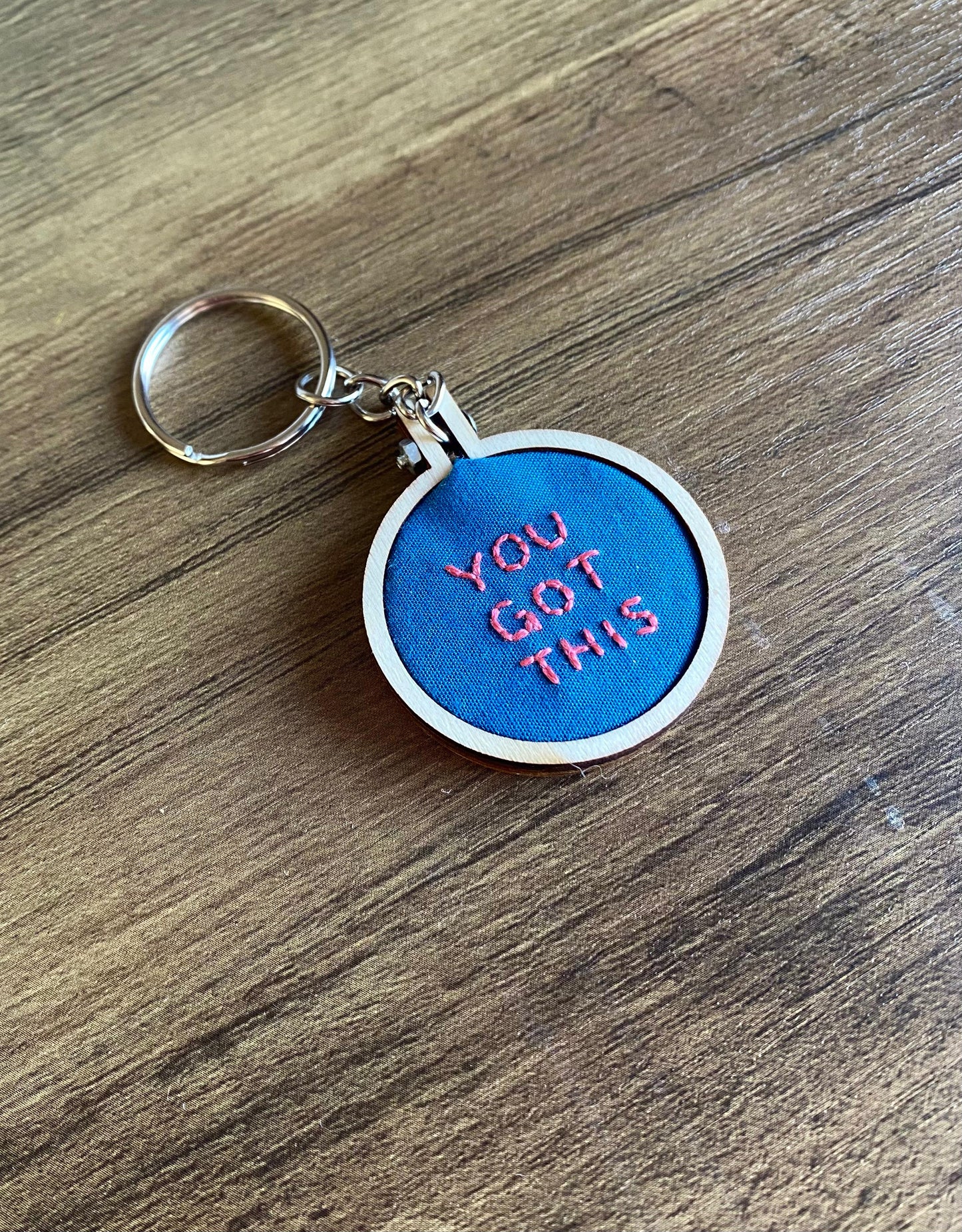 Hand Embroidered Keyring - You Got This