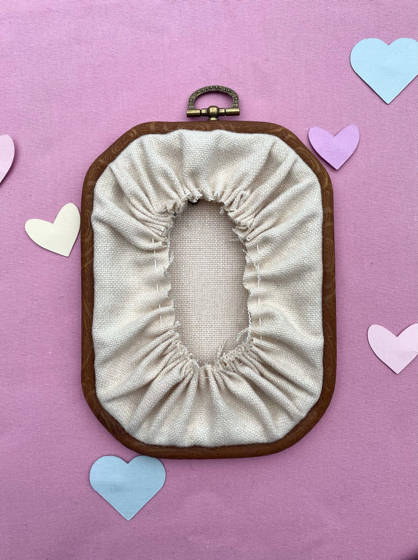 Hand Embroidered Photo Frame - Irregular Octagon Shape - Foliage