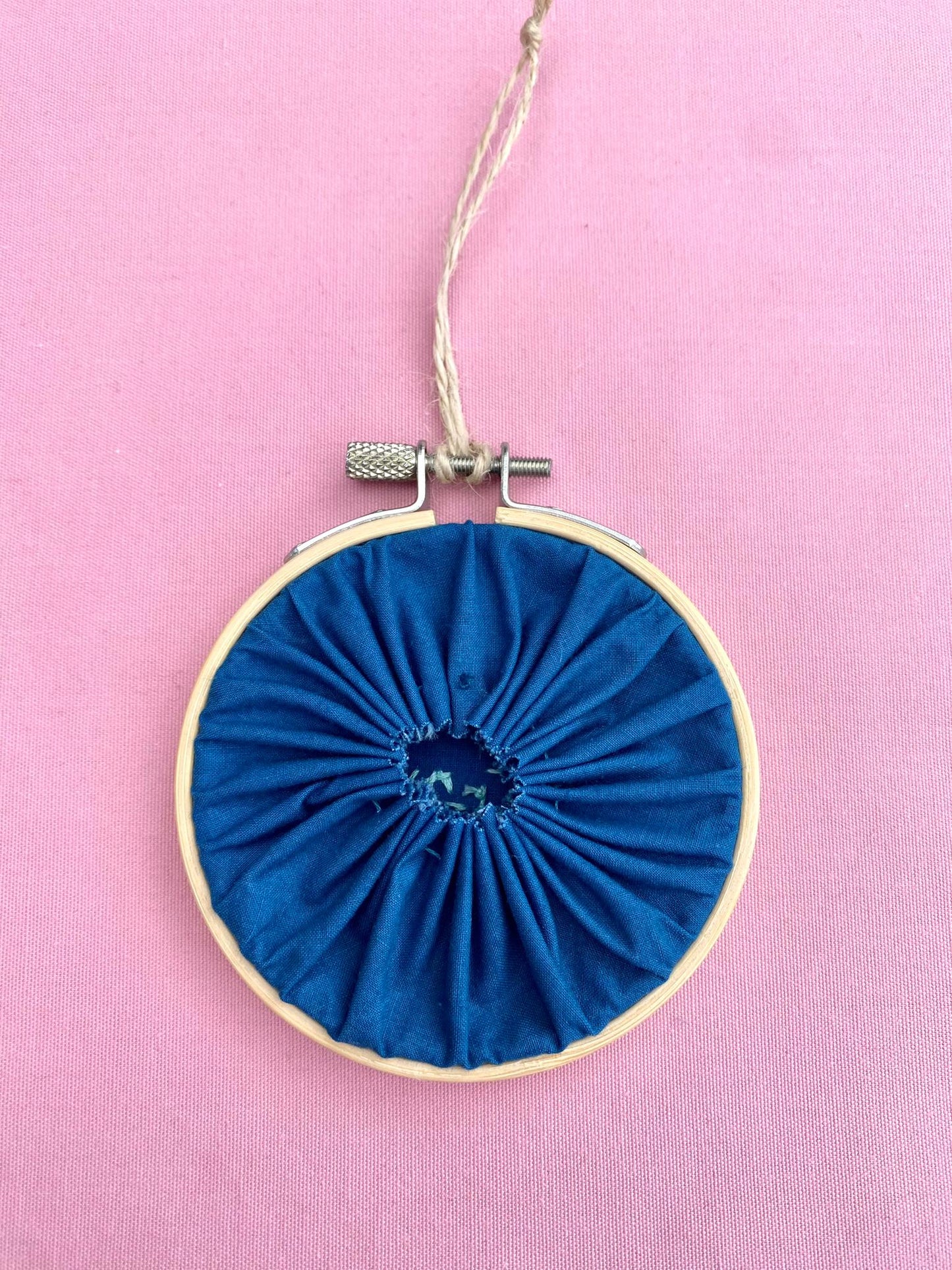 'No Rain, No Flowers' Hand Embroidered Mini Wall Hanging