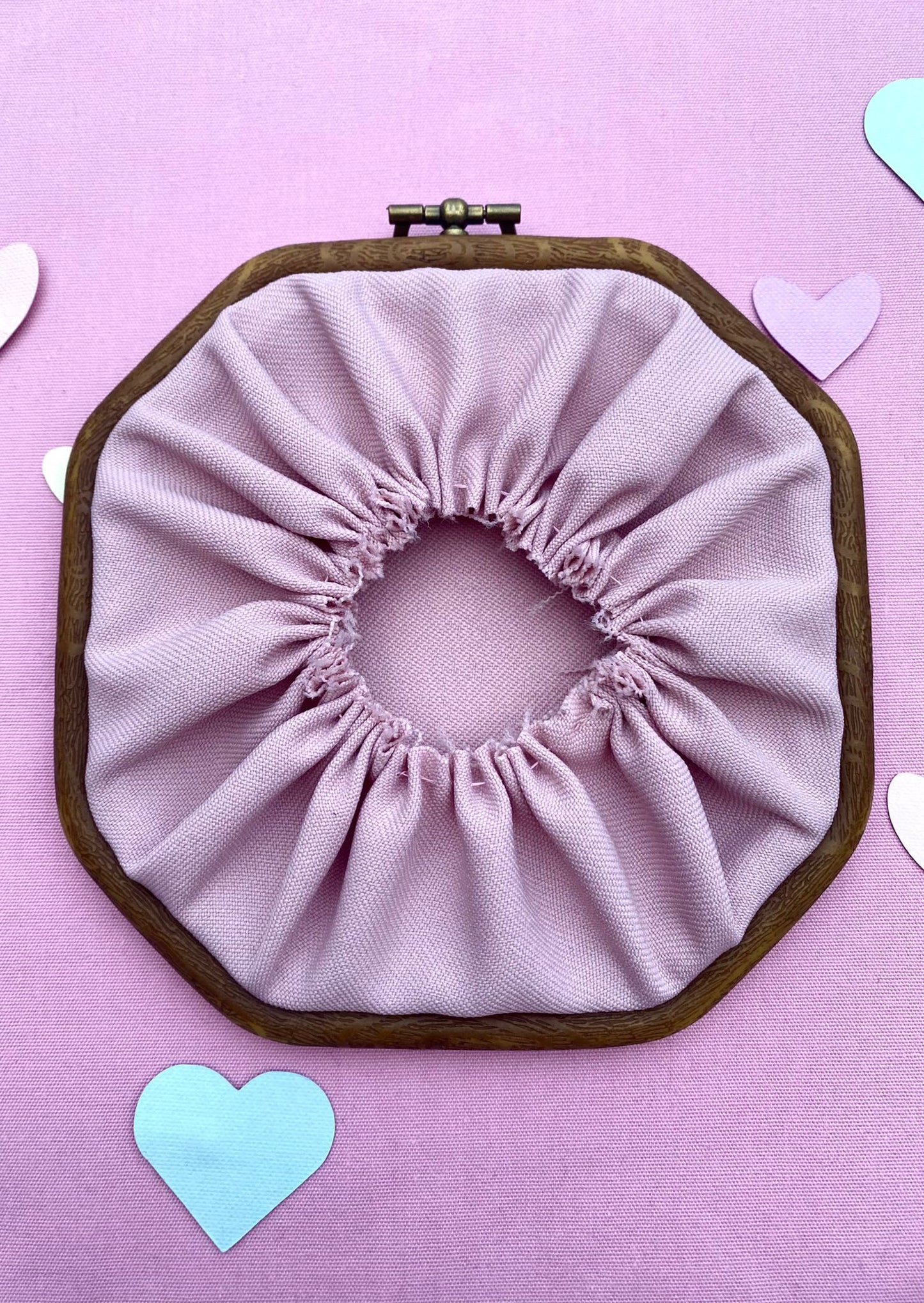 Hand Embroidered Photo Frame - Octagon Shape - Hearts