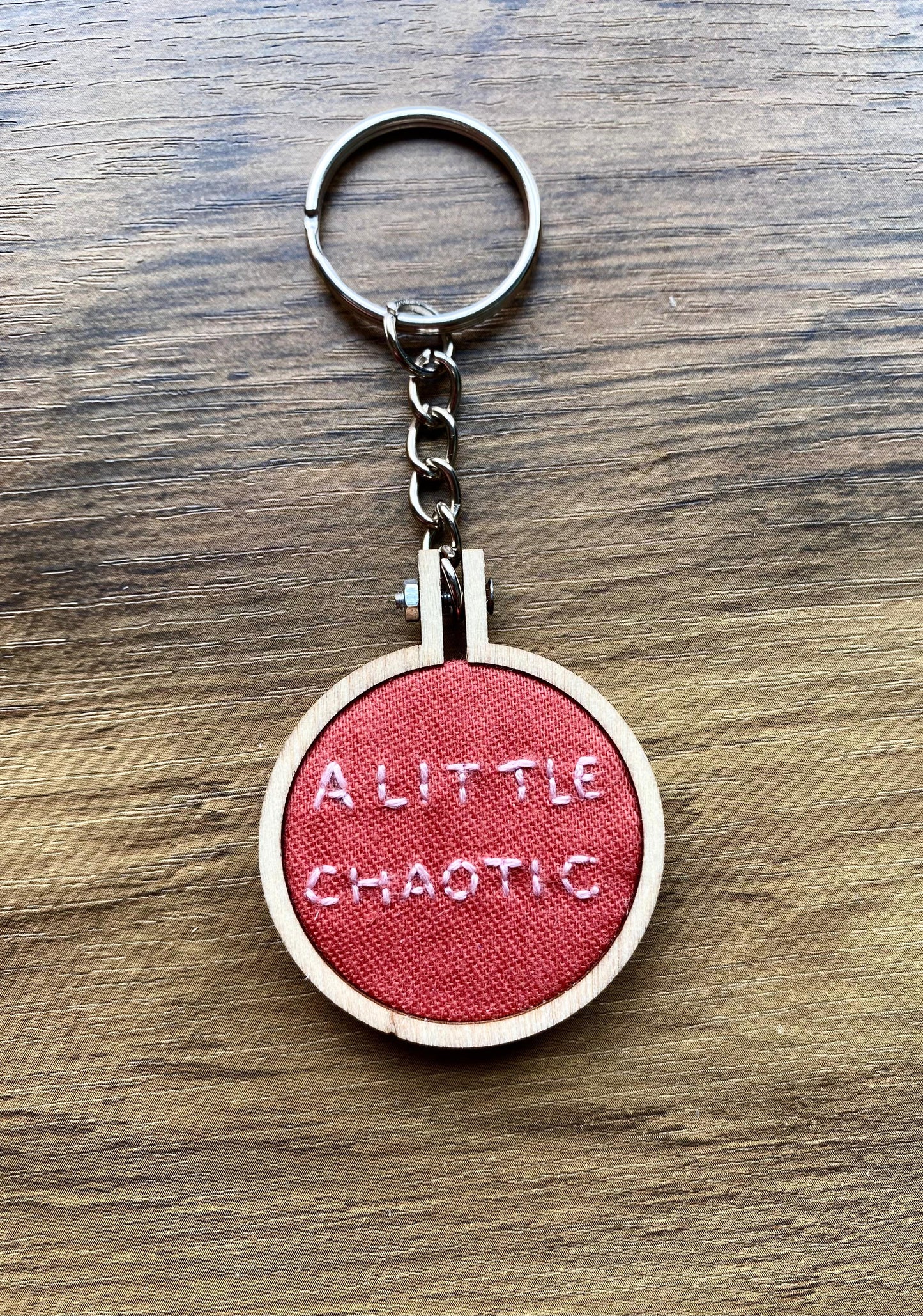Hand Embroidered Keyring - A Little Chaotic
