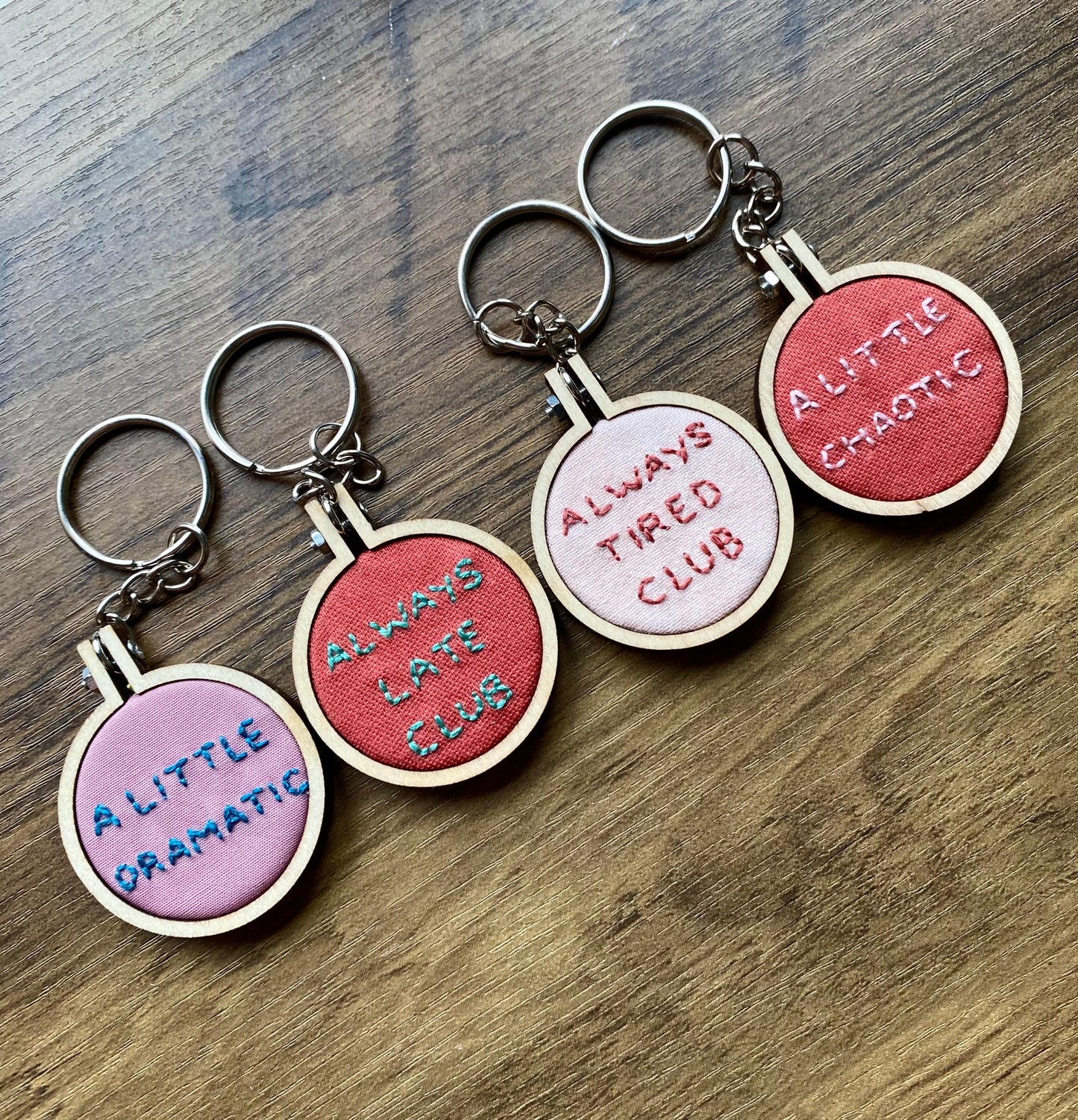 Hand Embroidered Keyring - A Little Chaotic