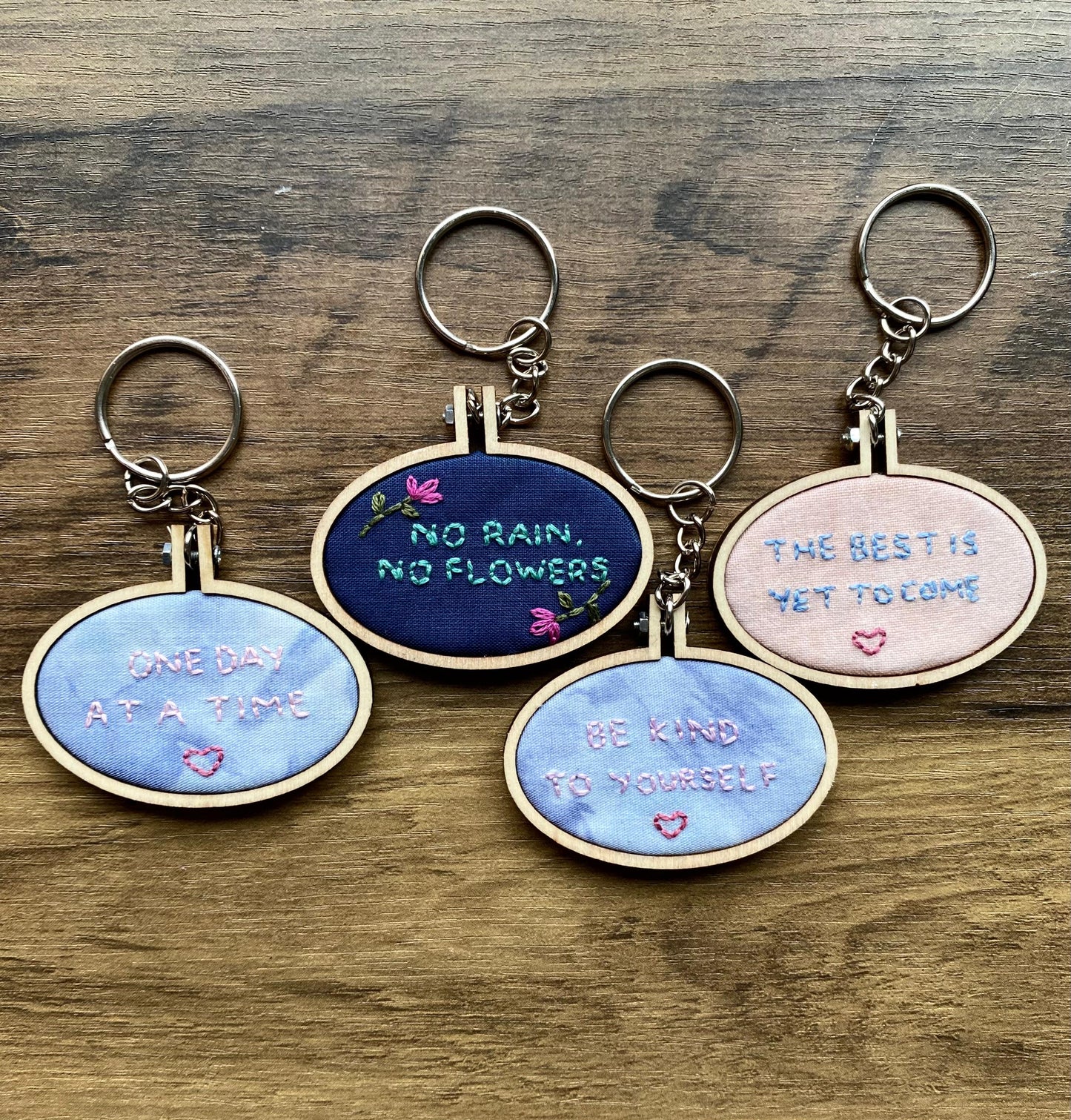 Hand Embroidered Keyring - The Best Is Yet To Come