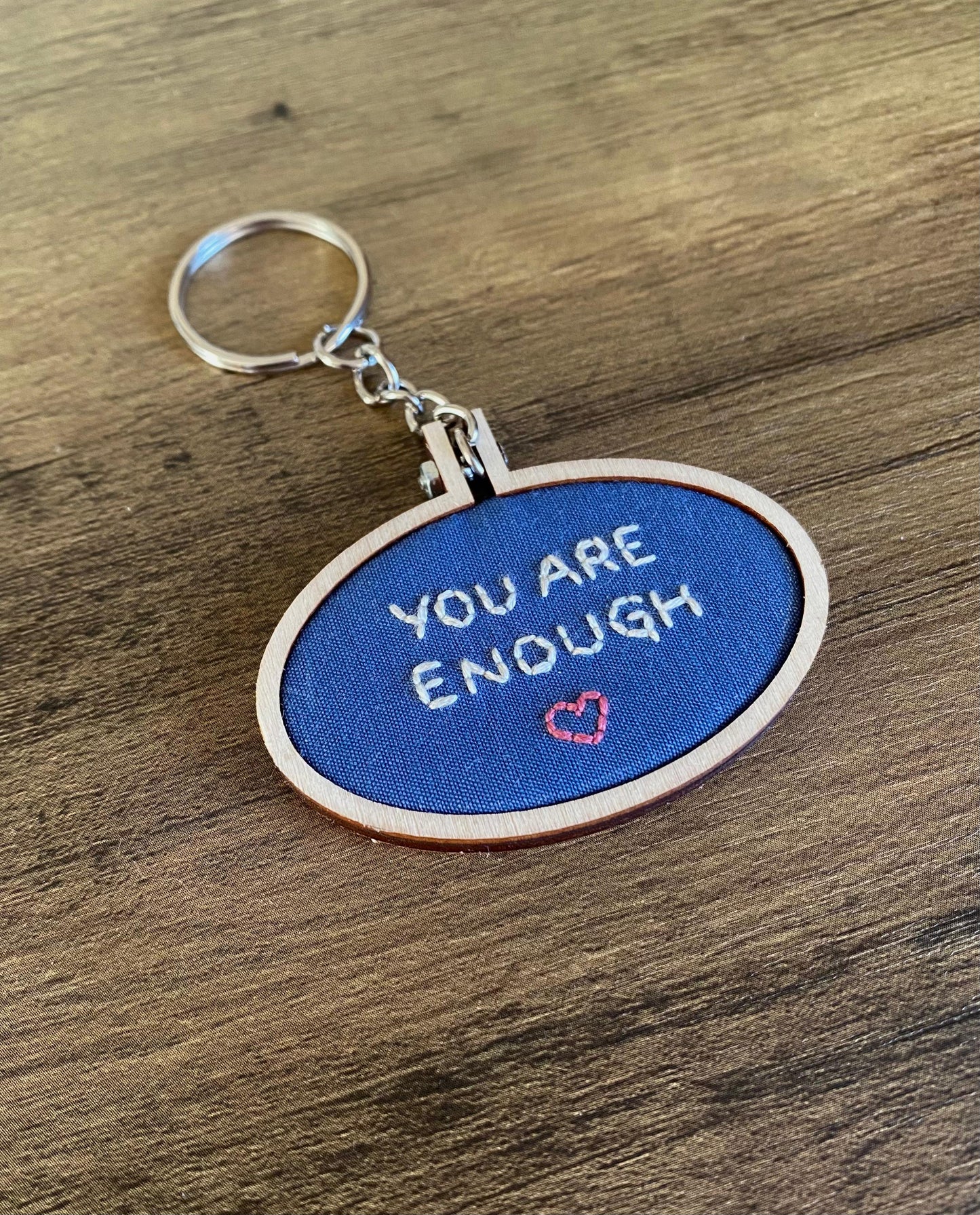 Hand Embroidered Keyring - You Are Enough