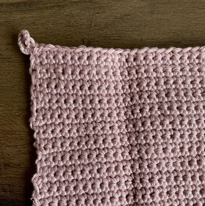 Hand Crocheted Dishcloth - Pink