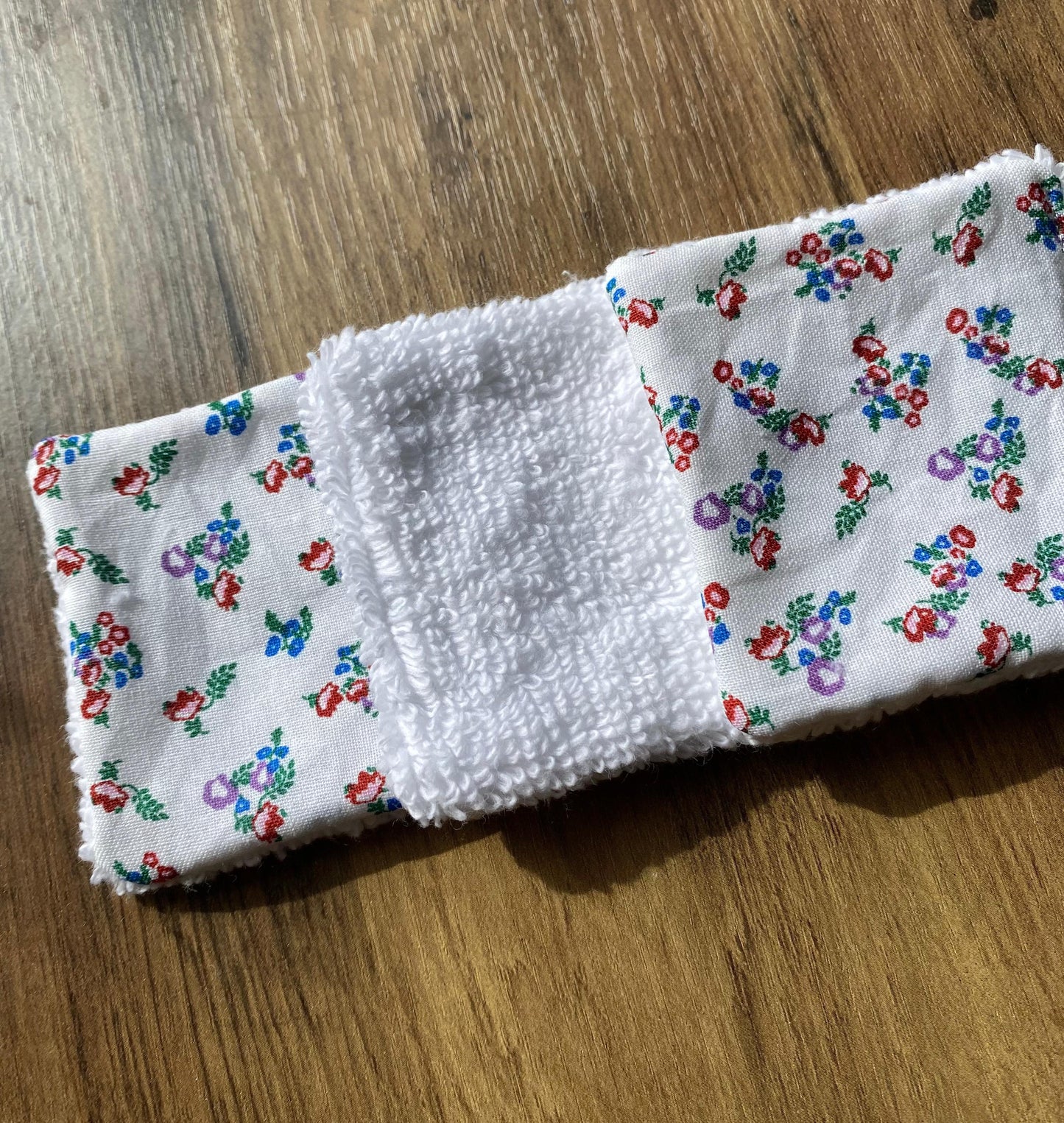 Ditsy Floral - Up-Cycled Fabric Reusable Cleansing Pads - Pack of 3 or 6