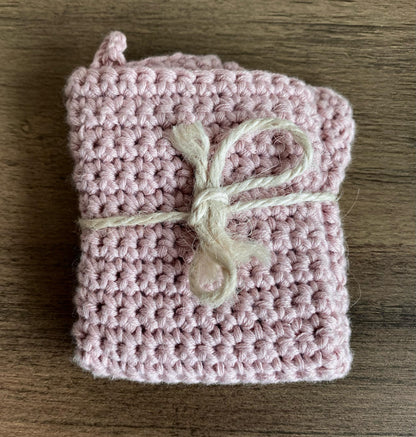 Hand Crocheted Dishcloth - Pink