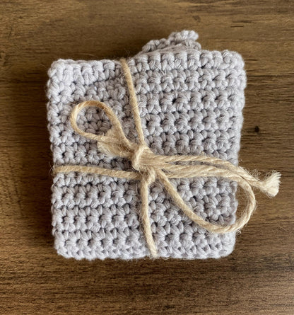 Hand Crocheted Dishcloth - Grey