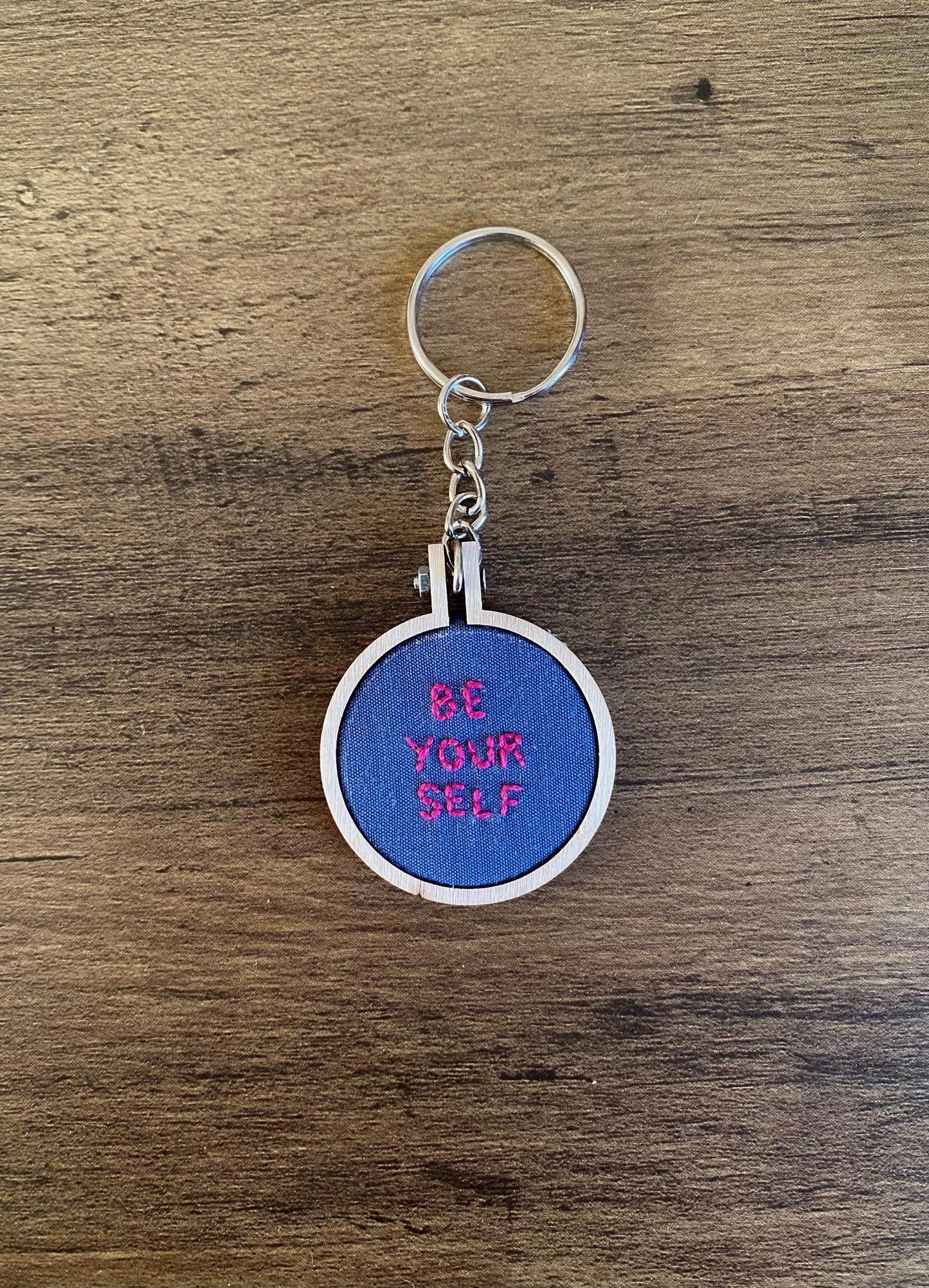 Hand Embroidered Keyring - Be Yourself