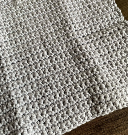 Hand Crocheted Dishcloth - Grey