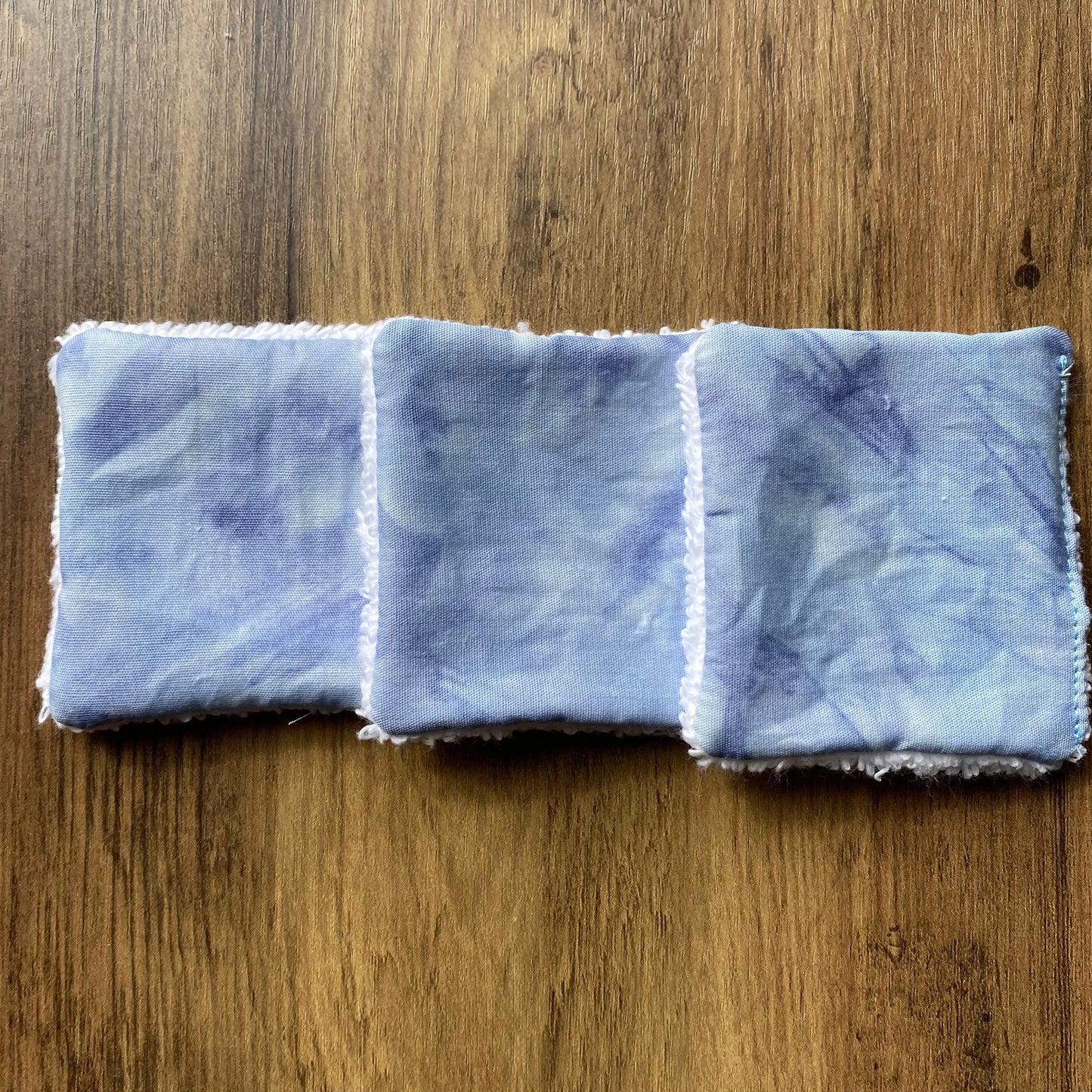 Blue Tie Dye - Up-Cycled Fabric Reusable Cleansing Pads - Pack of 3 or 6