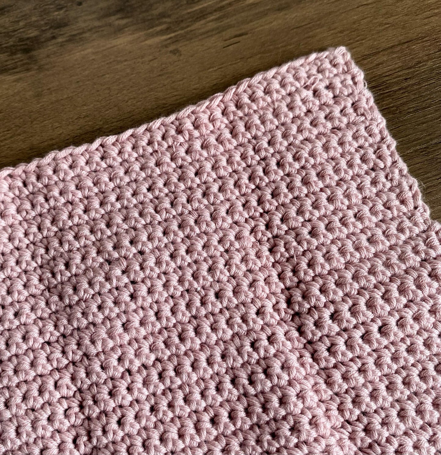 Hand Crocheted Dishcloth - Pink