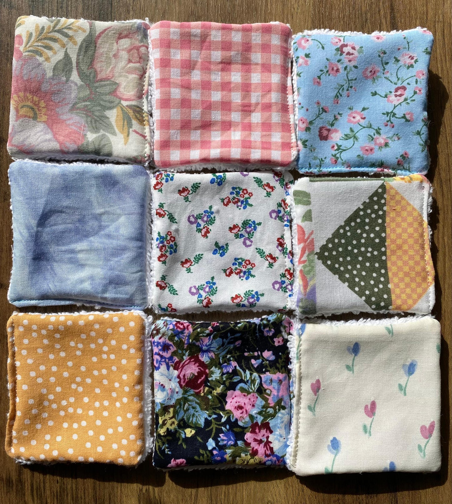 Ditsy Floral - Up-Cycled Fabric Reusable Cleansing Pads - Pack of 3 or 6