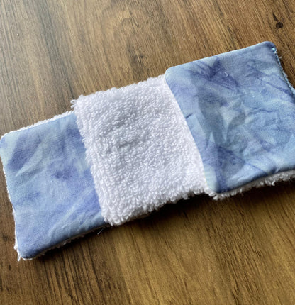 Blue Tie Dye - Up-Cycled Fabric Reusable Cleansing Pads - Pack of 3 or 6