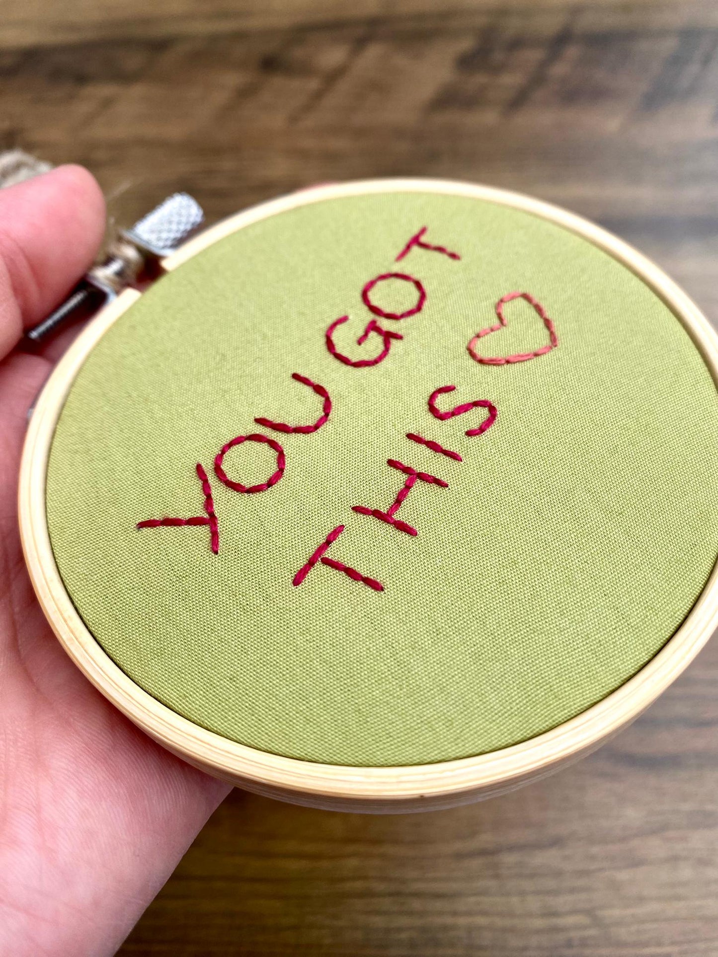 'You Got This' Hand Embroidered Mini Wall Hanging