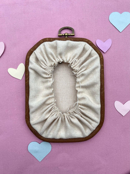 Hand Embroidered Photo Frame - Irregular Octagon Shape - Foliage