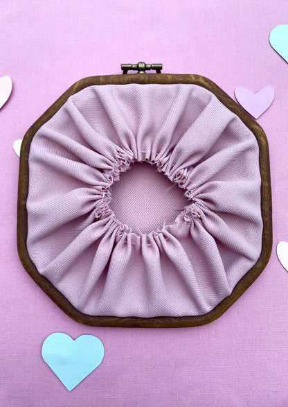 Hand Embroidered Photo Frame - Octagon Shape - Hearts