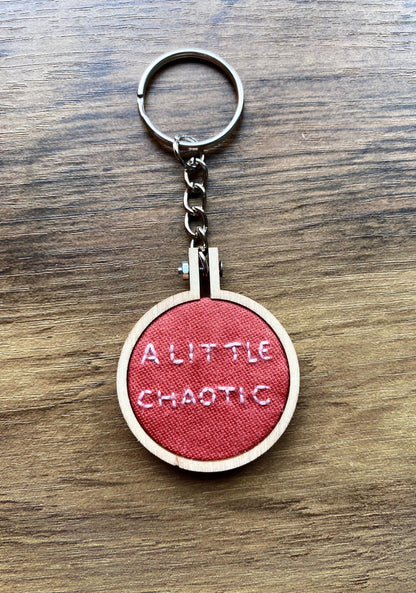 Hand Embroidered Keyring - A Little Chaotic